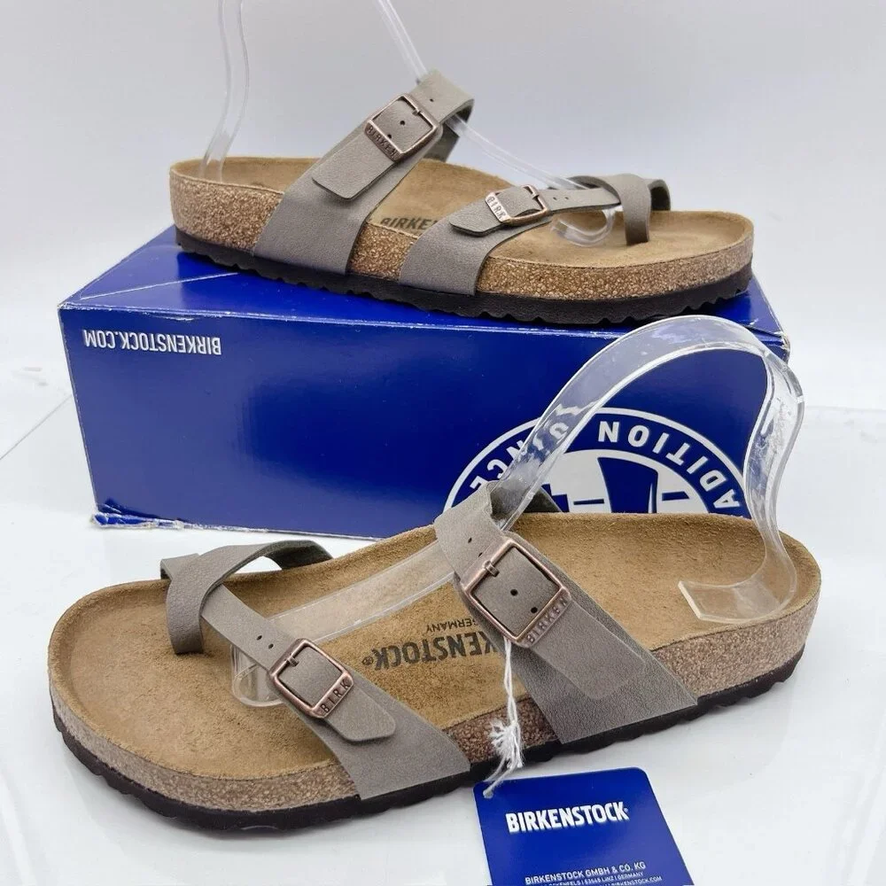 Birkenstock Mayari Birko-Flor Sandals Stone Birkibuc Mens EU 42 US 9- 9.5 R - Picture 2 of 12